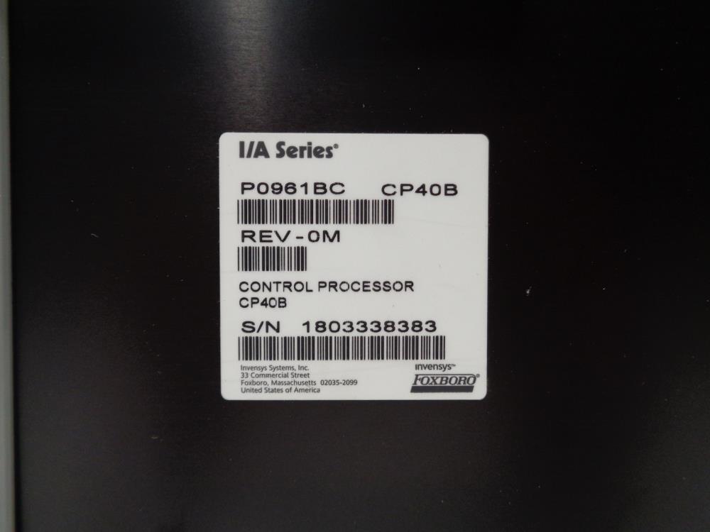 Foxboro I/A Series Control Processor P0961BC CP40B
